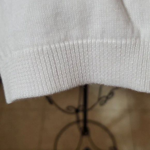 Talbots white button down sweater size M - Picture 5 of 10